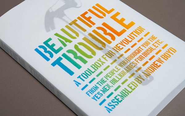 Photo of the front cover of the Beautiful Trouble book.