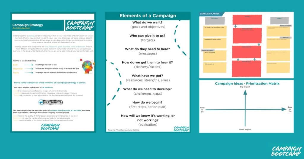 4 handouts by Campaign Bootcamp