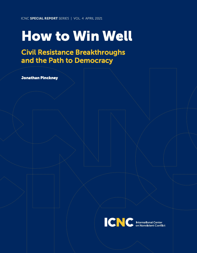 ||silhouette of hands in the air against a sunrise or sunset. Book cover title is To Democracy: The Promise and Perils of Civil Resistance Transitions