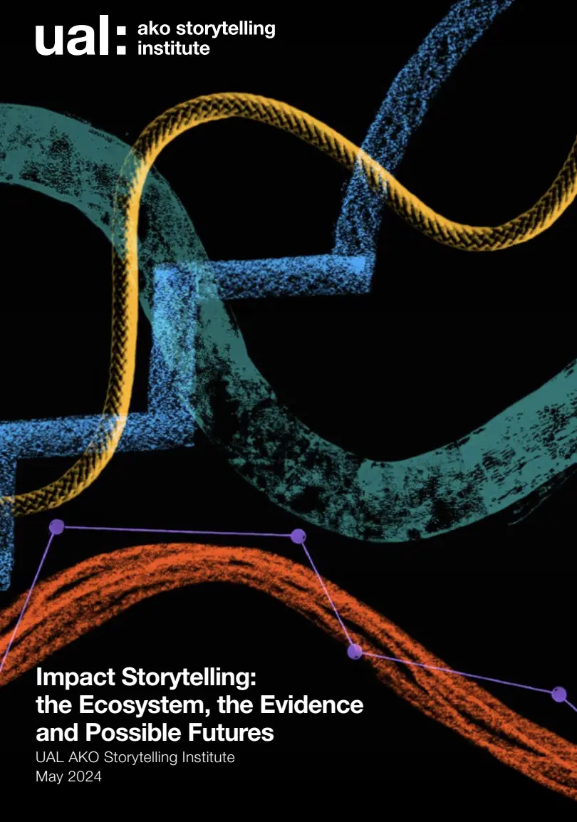 Report cover. Title reads 'Impact Storytelling: the Ecosystem