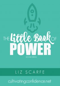 Cover of The Little Book of Power featuring a drawing of a rocket taking off.
