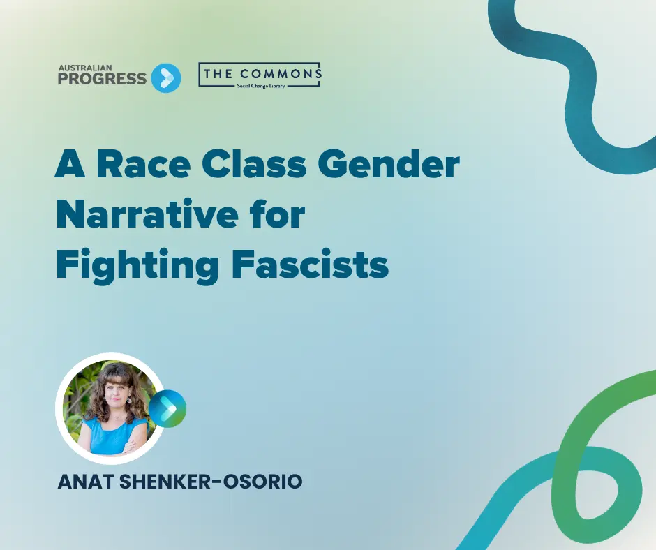 Banner image entitled Progress 2026: A Race Class Gender Narrative for Fighting Fascists