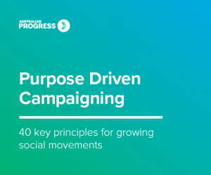 Front cover of the Purpose Driven Campaigning summary.