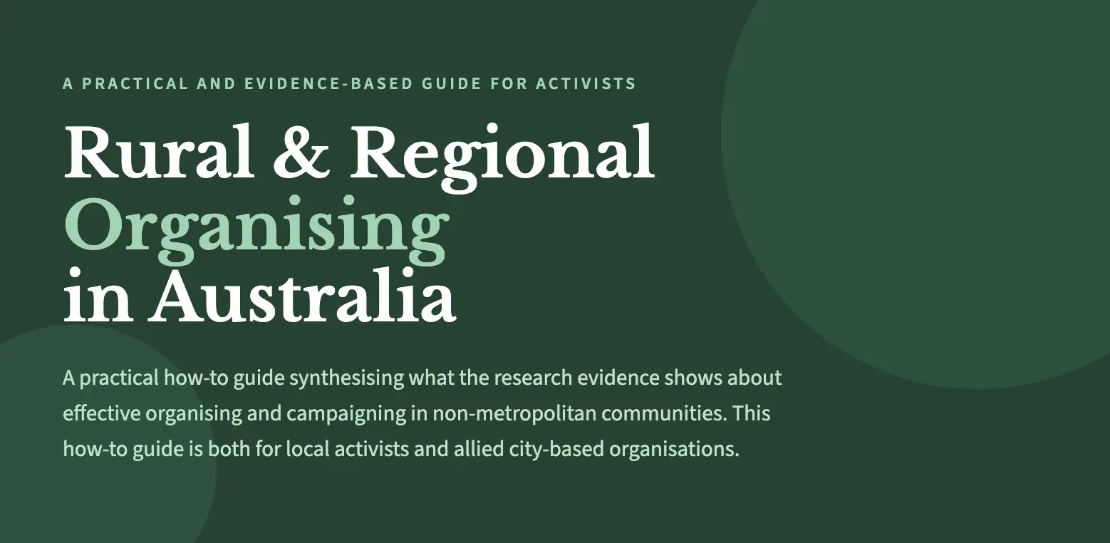 Title Banner: Rural & Regional Organising in Australia