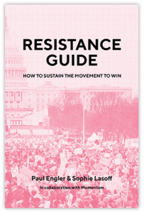 Cover image of the Resistance Guide showing a large crowd of protestors.