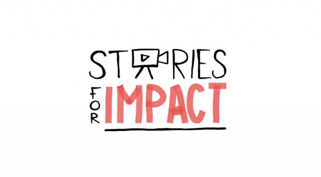 title page of presentation "Stories for impact"
