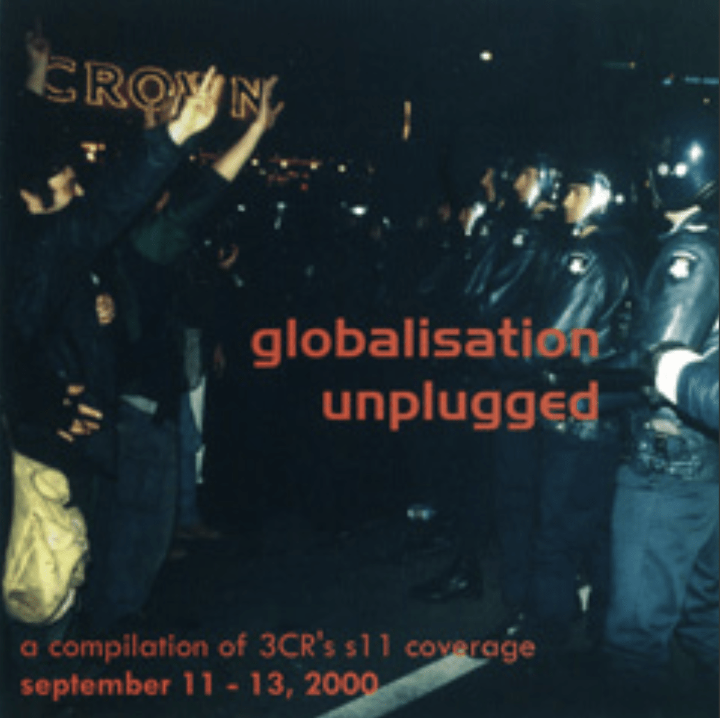 police and protestors in stand off at the S11 protests at crown casino in melbourne in 2000