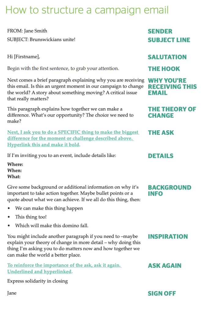 email tips and worksheet when writing to or asking something of your supporters the commons