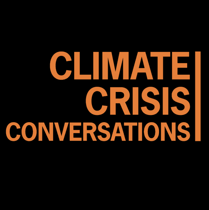 text only. it says climate crisis conversations