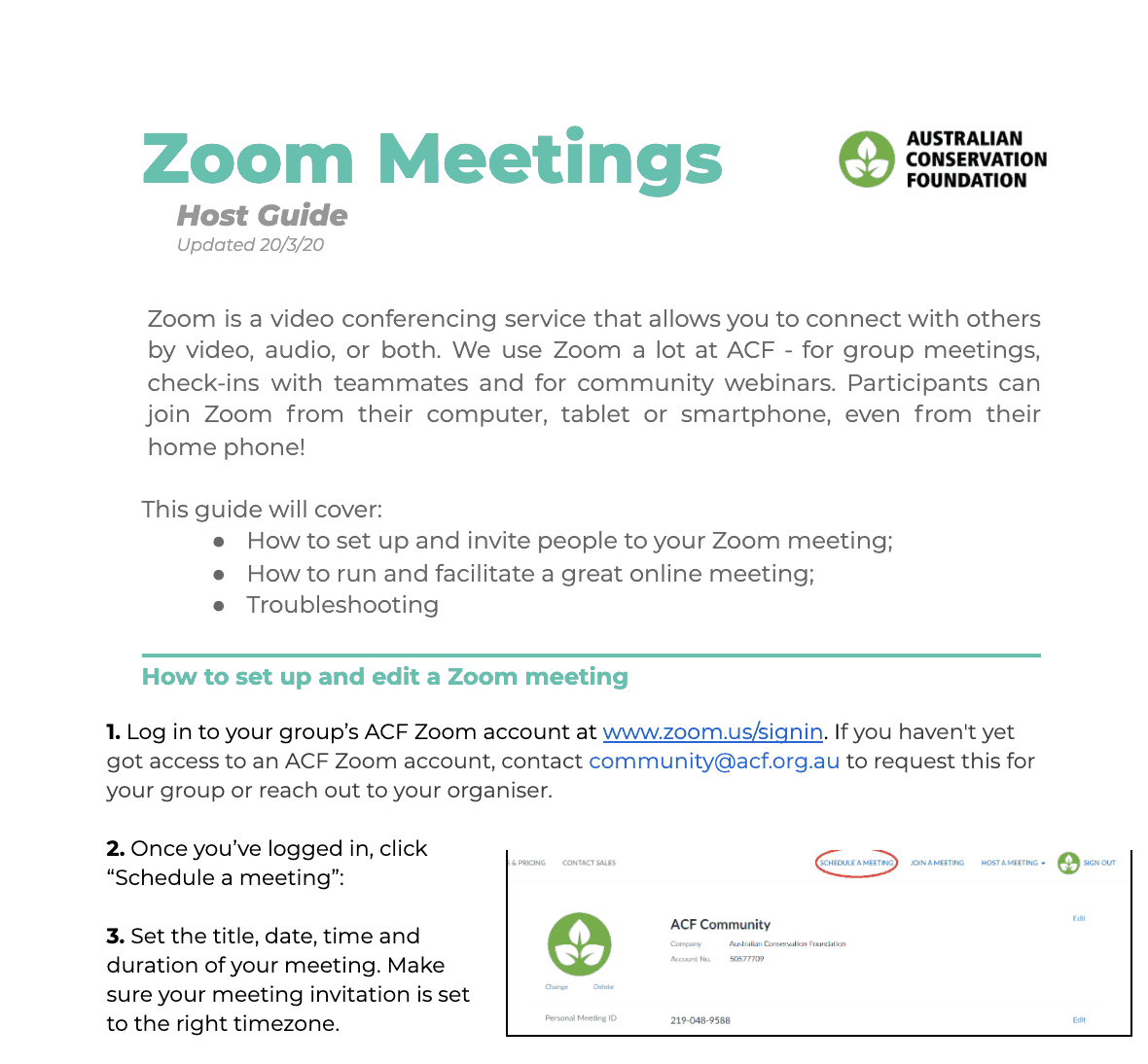 Zoom Meetings Host Guide - The Commons