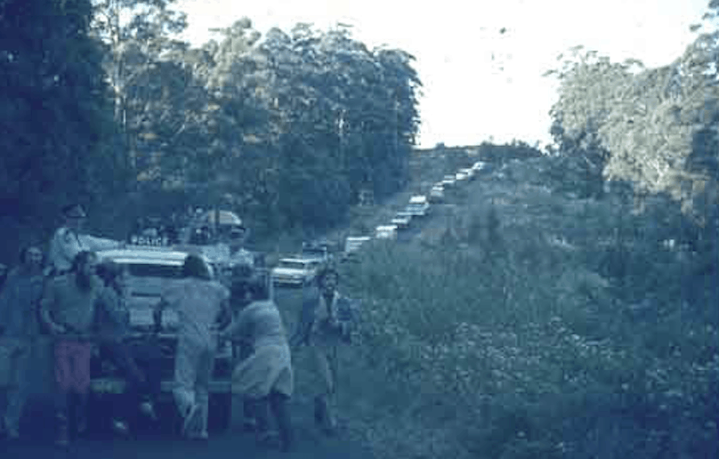 Nightcap 1982 blockade of police and logging convoy.