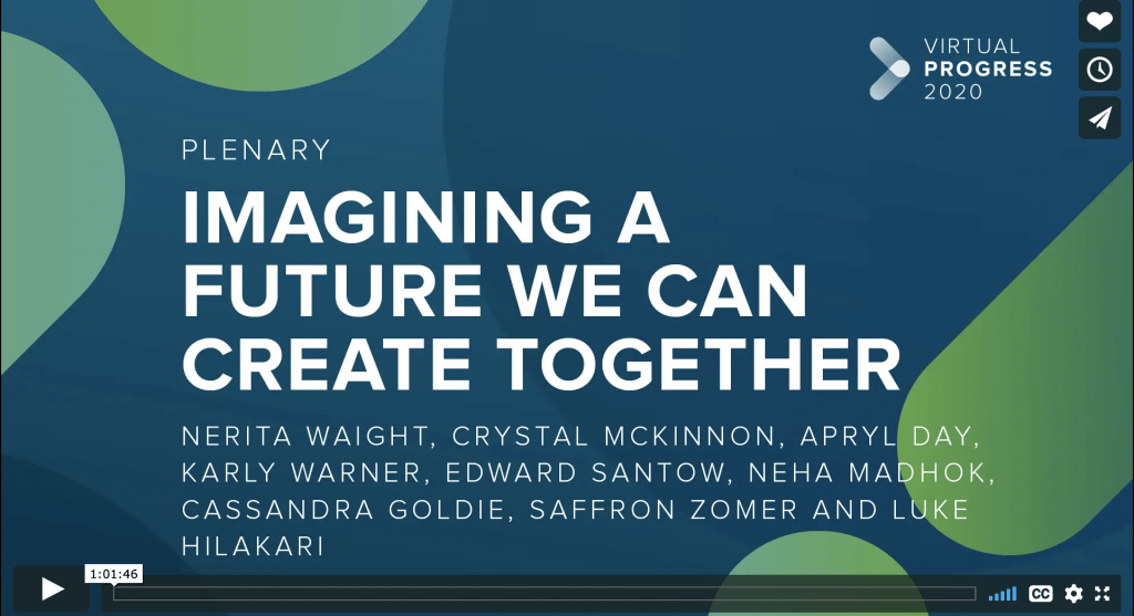 Screenshot of title slide of 'Imagining a Future We Can Create Together'.