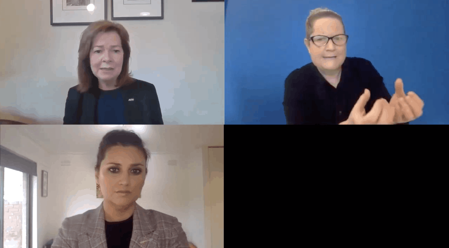 screenshot of online conference presenters|
