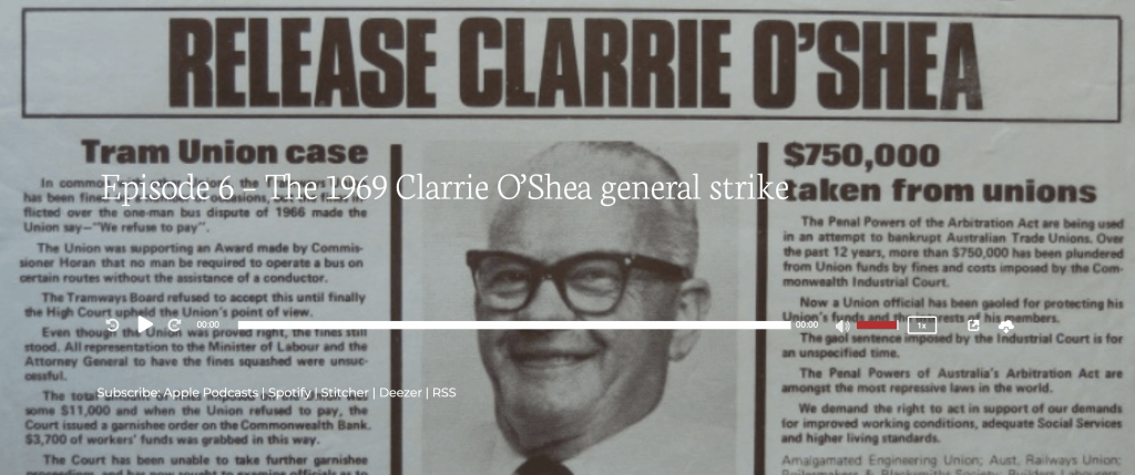 newspaper article with title - release Clarrie O'Shea with portrait picture of Clarrie O'Shea