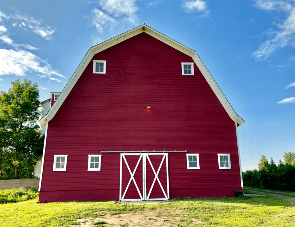 a big red barn