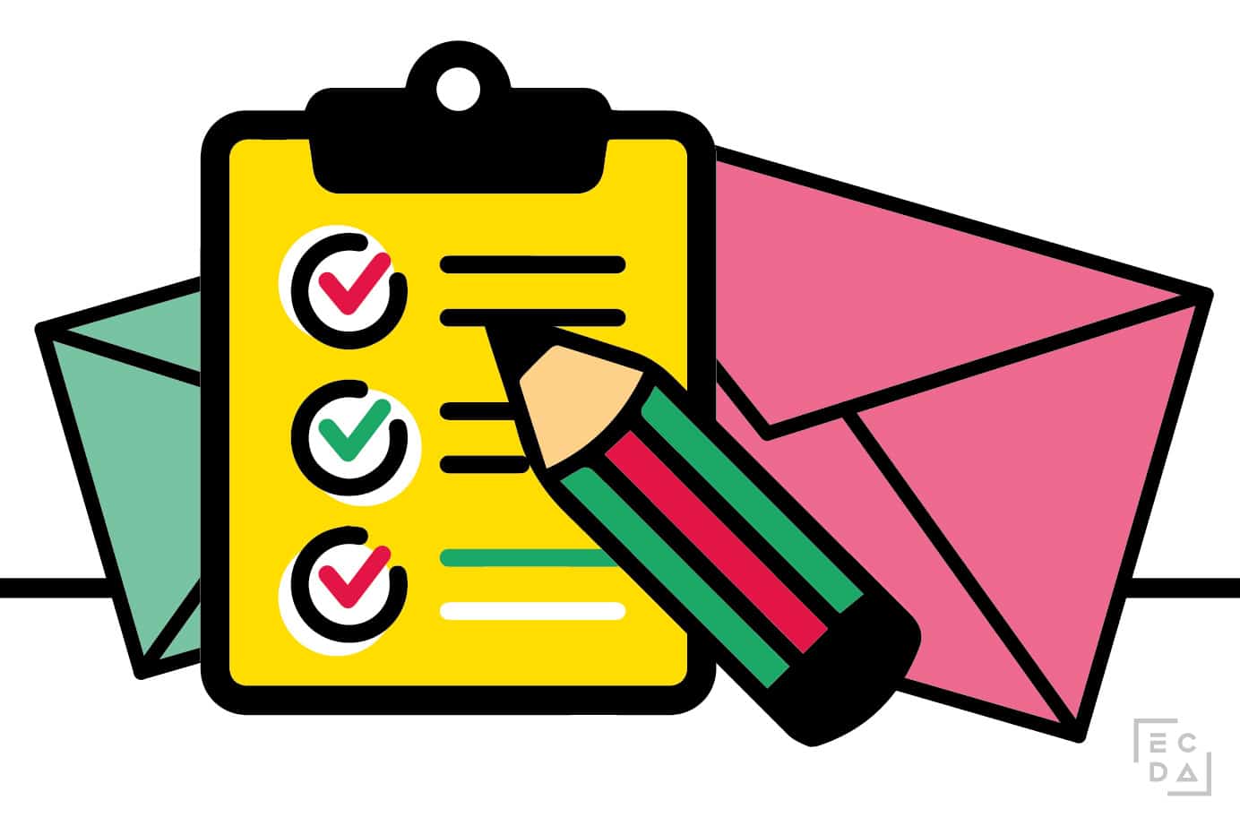 A pencil ticking off a checklist.
