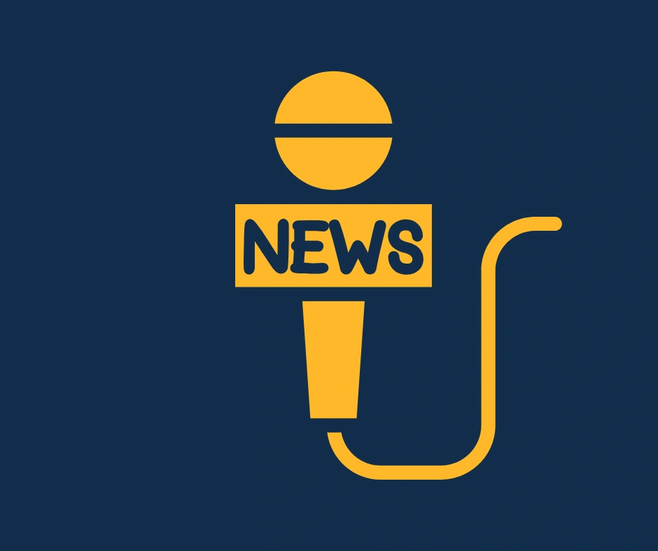 microphone with text 'news'.