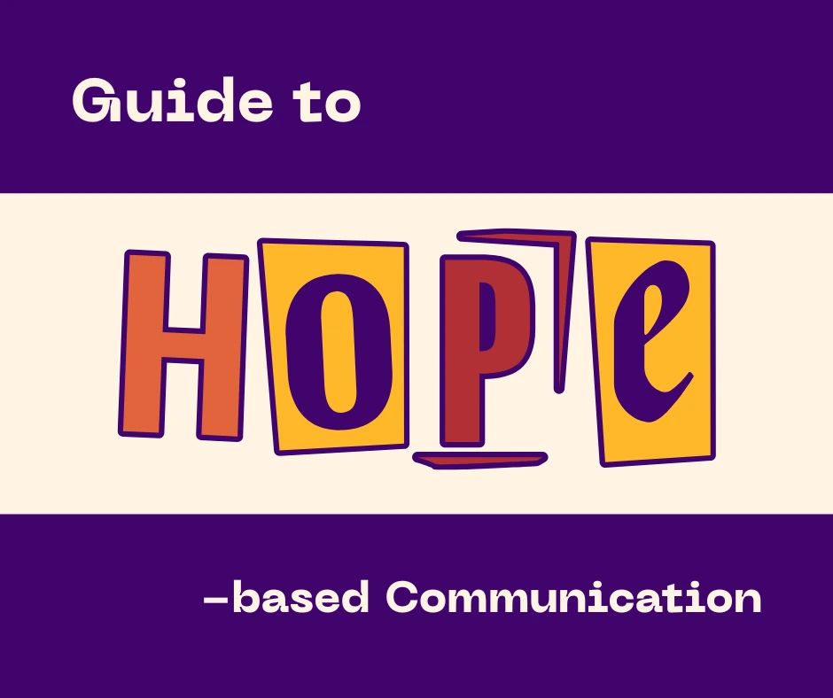 Text reads 'Guide to hope-based communication'. The word HOPE is in caps and designed in colourful letters.|hope based shift instructions|Cover of book titled 'Book of Radical love'. There is a mother